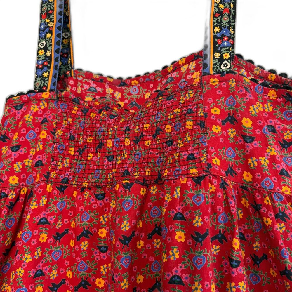 H&M Red Ditsy Floral Cottagecore Sundress | 100% Cotton | Pockets | EU Size 38 - Picture 10 of 12